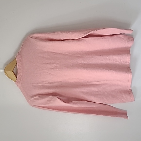 Pale Pink Wool.V Neck Sweater - Picture 2 of 2
